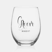 Verre À Vin Sans Pied Élégant script Mariage de calligraphie de la pièce (Recto)