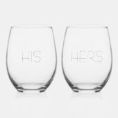 Verre À Vin Sans Pied Élégant "Ses + Heures" Couples (Recto)