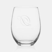 Verre À Vin Sans Pied Élégant simple Monogramme Mariage Keepsaké (Verso)