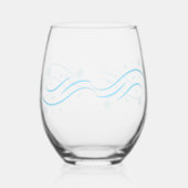 Verre À Vin Sans Pied Elégante aquarelle Flocon de neige Joyeux Noël (Verso)