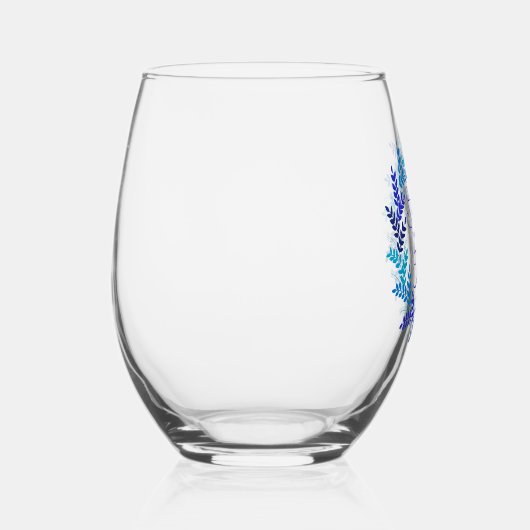 Verre À Vin Sans Pied Elégante Blue Wreath 55e fête d'anniversaire (Droite)