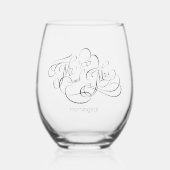 Verre À Vin Sans Pied Élégante calligraphie M. et Mme Typographie (Recto)