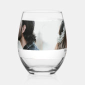 Verre À Vin Sans Pied Élégante Calligraphie Photo Party de mariage (Gauche)