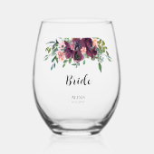 Verre À Vin Sans Pied Élégante fête de mariée florale (Recto)