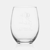 Verre À Vin Sans Pied Elégante fête du 90e anniversaire (Verso)