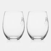 Verre À Vin Sans Pied Élégante lunettes de monogramme Mariage de script  (Droite)