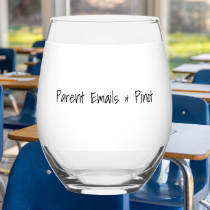 Verre À Vin Sans Pied « Emails des parents et Pinot » Professeur personn