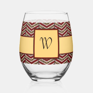 Verre À Vin Sans Pied Empreinte de léopard Chevron