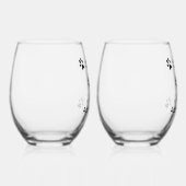 Verre À Vin Sans Pied Empreintes de pattes traversant avec du texte pers (Droite)