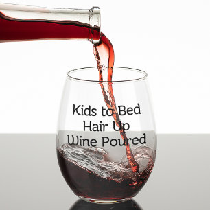 Verre À Vin Sans Pied Enfants Lit Cheveux Up Vin Pored Maman