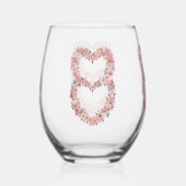 Verre À Vin Sans Pied Ensemble de Drinkware à cadre floral rose (Recto)