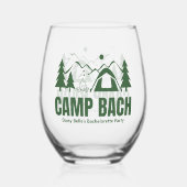 Verre À Vin Sans Pied Ensemble de vaisselle Camp Bachelorette Green (Verso)
