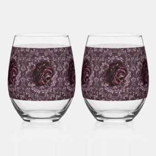 Verre À Vin Sans Pied Ensemble de vaisselle Rose Mandala