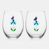 Verre À Vin Sans Pied Ensemble De Vins Bleu De Faucille Et De Fruit (Recto)