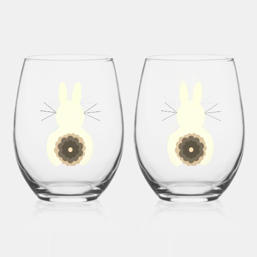 Verre À Vin Sans Pied Ensemble de Vins de lapin de Pâques (Recto)