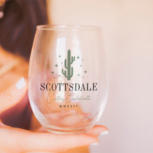 Verre À Vin Sans Pied Enterrement de vie de jeune fille Désert Cactus