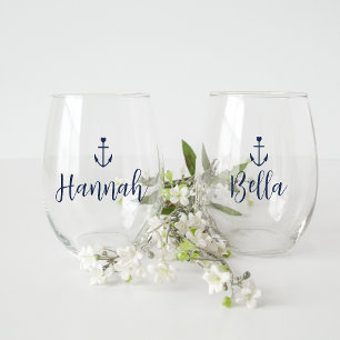 Verre À Vin Sans Pied Enterrement de vie de jeune fille nom personnalisé