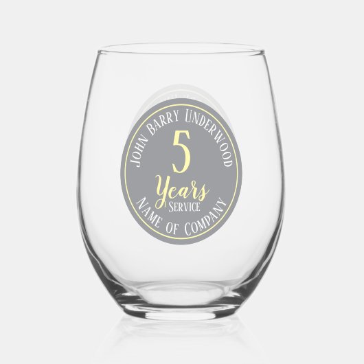 Verre À Vin Sans Pied Entreprise Commémorative de 5 ans (Verso)