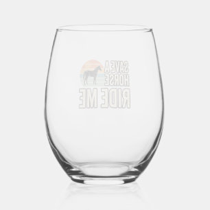 Verre À Vin Sans Pied Épargnez un cheval, montez-moi, design de chemise