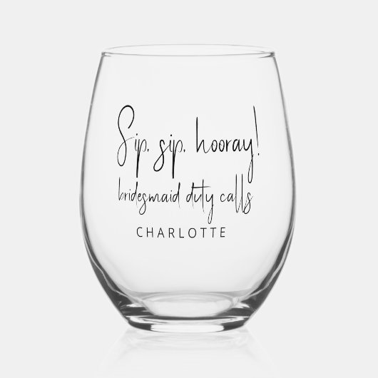 Verre À Vin Sans Pied Épouse personnalisée (Recto)