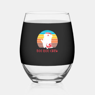 Verre À Vin Sans Pied Équipage Boo Boo Infirmière Drôle Fantôme Hallowee