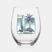 Verre À Vin Sans Pied Été plage (Recto)