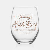 Verre À Vin Sans Pied Étoiles Rétro Roses Nash Bash Enterrement de Vie d (Verso)