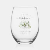 Verre À Vin Sans Pied Eucalyptus Bouquet, servante d'honneur, cadeau (Verso)