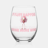Verre À Vin Sans Pied Fâcheux Flamant rose Fluff arrive (Recto)