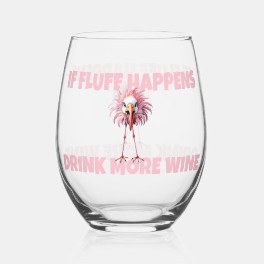 Verre À Vin Sans Pied Fâcheux Flamant rose Fluff arrive (Verso)