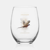 Verre À Vin Sans Pied Faisan, Chasse Royale (Recto)