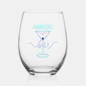Verre À Vin Sans Pied Fancy Script Fun Colonnes Fun Bar (Recto)