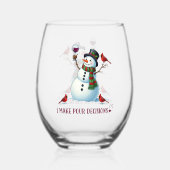 Verre À Vin Sans Pied Fantastique Noël bonhomme de neige (Recto)