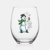 Verre À Vin Sans Pied Fantastique Noël bonhomme de neige (Recto)