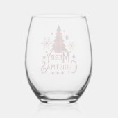 Verre À Vin Sans Pied Farmhouse moderne Buffalo Plaid Joyeux Noël (Verso)