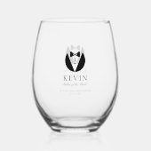 Verre À Vin Sans Pied Father of the Bride Gift Simple Bow Tie Minimal (Recto)