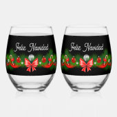 Verre À Vin Sans Pied Feliz Navidad (Recto)