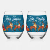 Verre À Vin Sans Pied Feliz Navidad (Verso)