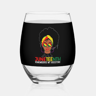 Verre À Vin Sans Pied Femme noire aux cheveux locks se souvenant de mes