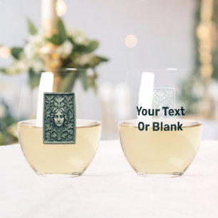Verre À Vin Sans Pied Femme verte - Pierre