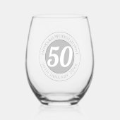 Verre À Vin Sans Pied Fête d'anniversaire avec nom, âge et anniversaire (Verso)