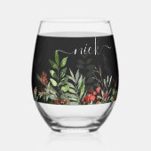 Verre À Vin Sans Pied Fête de mariage des Verts de Noël (Verso)