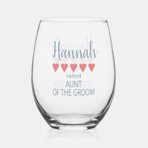 Verre À Vin Sans Pied Fête de mariage et de mariage 5 Tante de coeur de 