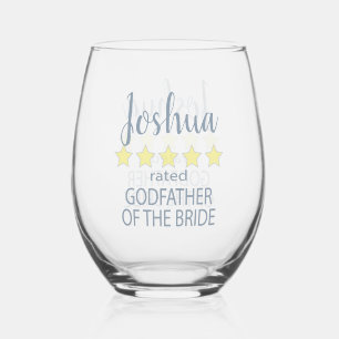 Verre À Vin Sans Pied Fête de mariage et mariage 5 étoiles Parrain de ma