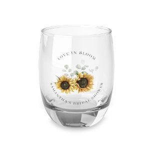 Verre À Vin Sans Pied Fête de mariage floral avec verdure et tournesols
