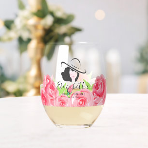 Verre À Vin Sans Pied Fête des mariées Rose de la grande Casquette