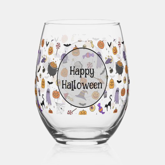 Verre À Vin Sans Pied Fête d'Halloween (Recto)