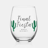 Verre À Vin Sans Pied Fête finale Fiesta Cactus Bachelorette Favoriser (Recto)