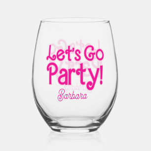 Verre À Vin Sans Pied Fête Rose Fillettes Allons-y Bach Bash