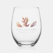 Verre À Vin Sans Pied Feuilles d'automne mariage d'automne belle personn (Recto)